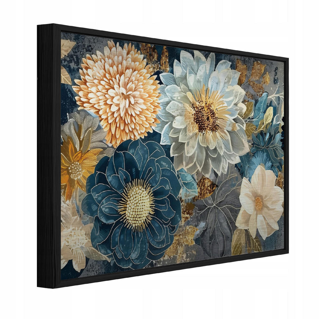 Wallarena ZARÁMOVANÉ obrazy květiny pivoňky modré 120x80 cm