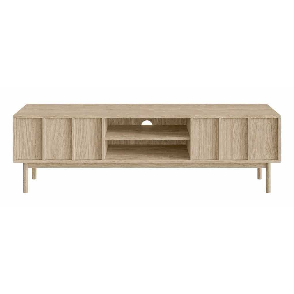 Selsey TV stolek Neksto s dřevěnými lamelami a dubovými nohami 175/50/40 cm