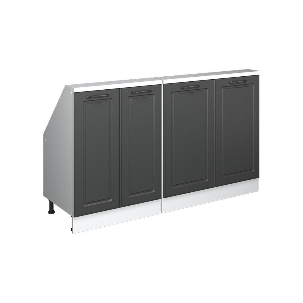 Vicco KUCHYŇSKÁ SKŘÍŇKA POD ŠIKMOU STŘECHU R-Line Antracitový venkovský dům 140 cm Sada 2 kusů