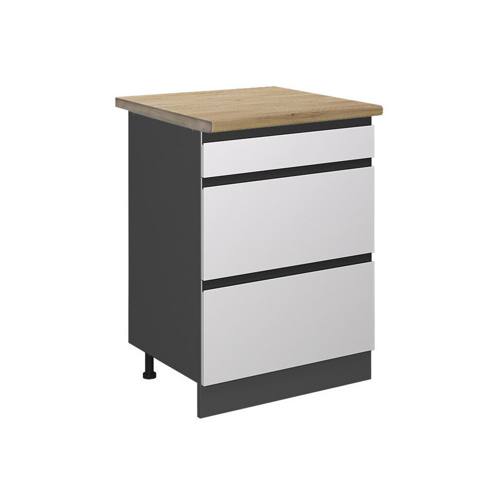 Vicco SPODNÍ SKŘÍŇKA KUCHYŇSKÉ LINKY R-Line Bílá 60 cm se zásuvkami, PD Dub