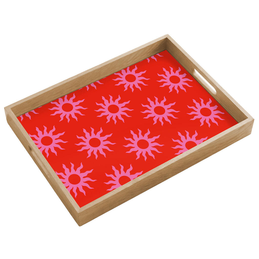 OnlyWow SERVÍROVACÍ PODNOS Slunce - červená - růžová - vzor - léto 50x35 cm
