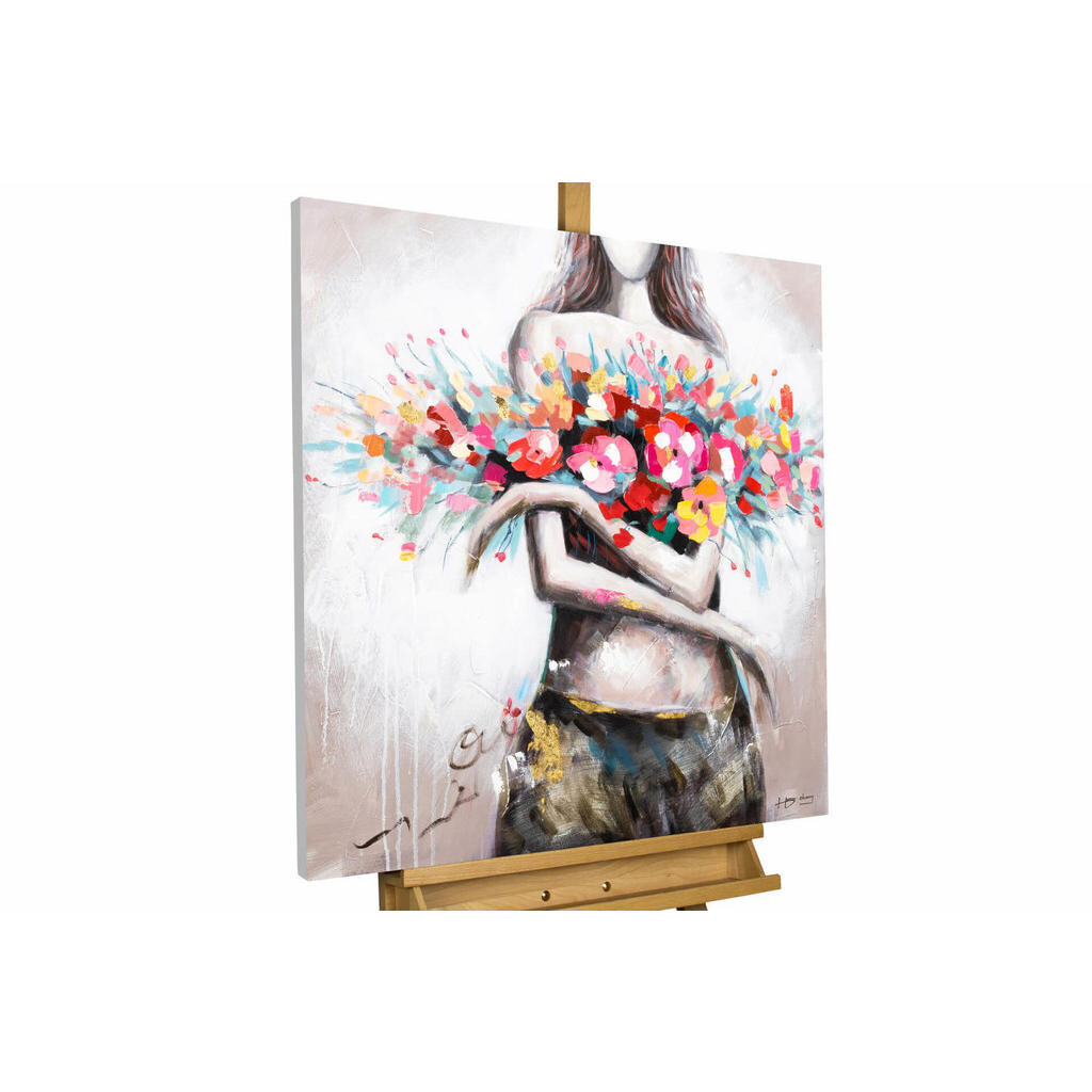 KUNSTLOFT RUČNĚ MALOVANÝ AKRYLOVÝ OBRAZ ČERVENÝ/TAUPE, 80/80 CM