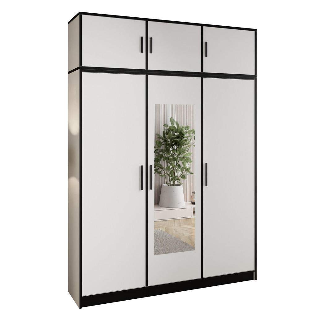 Kier Furniture ŠATNÍ SKŘÍŇ ROJ s nástavbou 3D Bílá