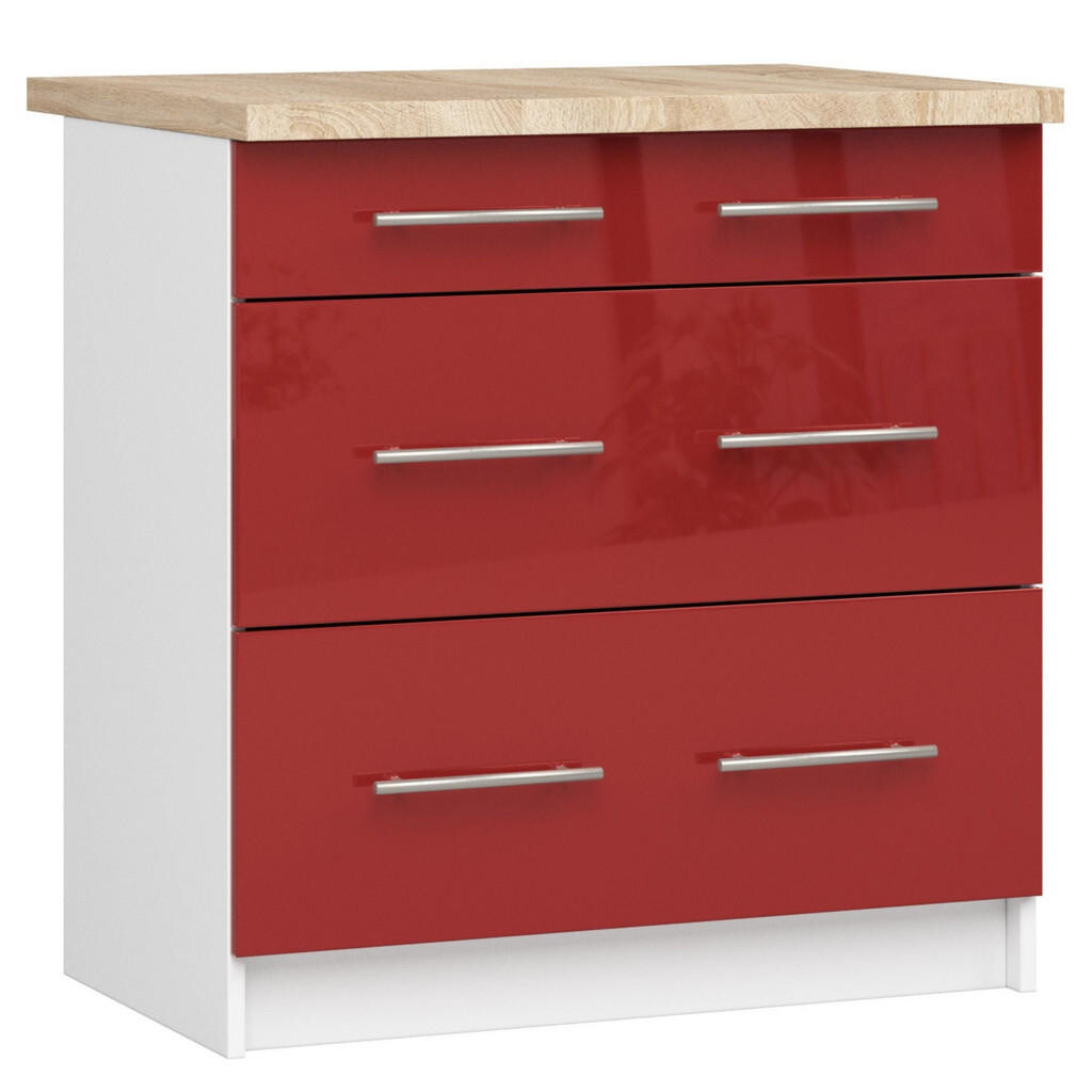 RAUMHIRSCH FURNITURE SPODNÍ SKŘÍŇ Bílá, lesklá červená 85/80/46