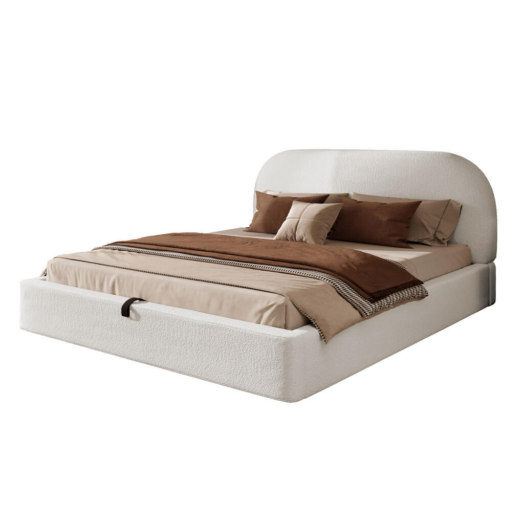 FLIEKS ČALOUNĚNÁ POSTEL 160x200 Béžová Bouclé Hydraulika