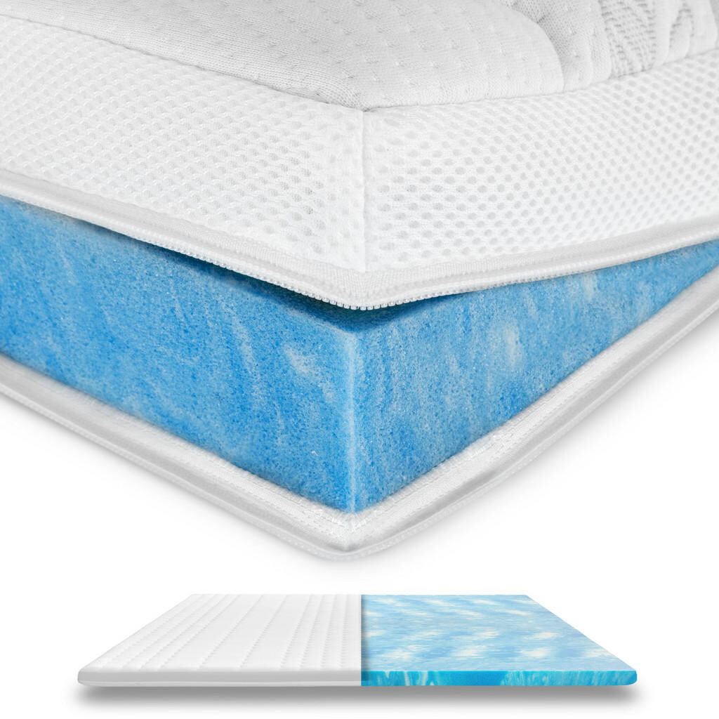 AM Qualitätsmatratzen GELOVÁ pěnová vrchní deska 100/210 cm - výška 6 cm a potah Tencel