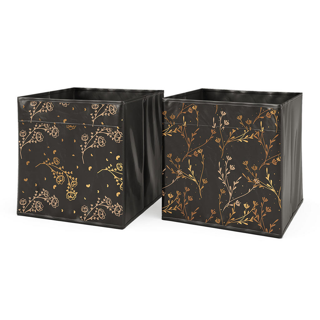 Vicco SKLÁDACÍ BOX Černá/zlatá (květinová) 30 x 30 cm Sada 2 kusů Varianta2