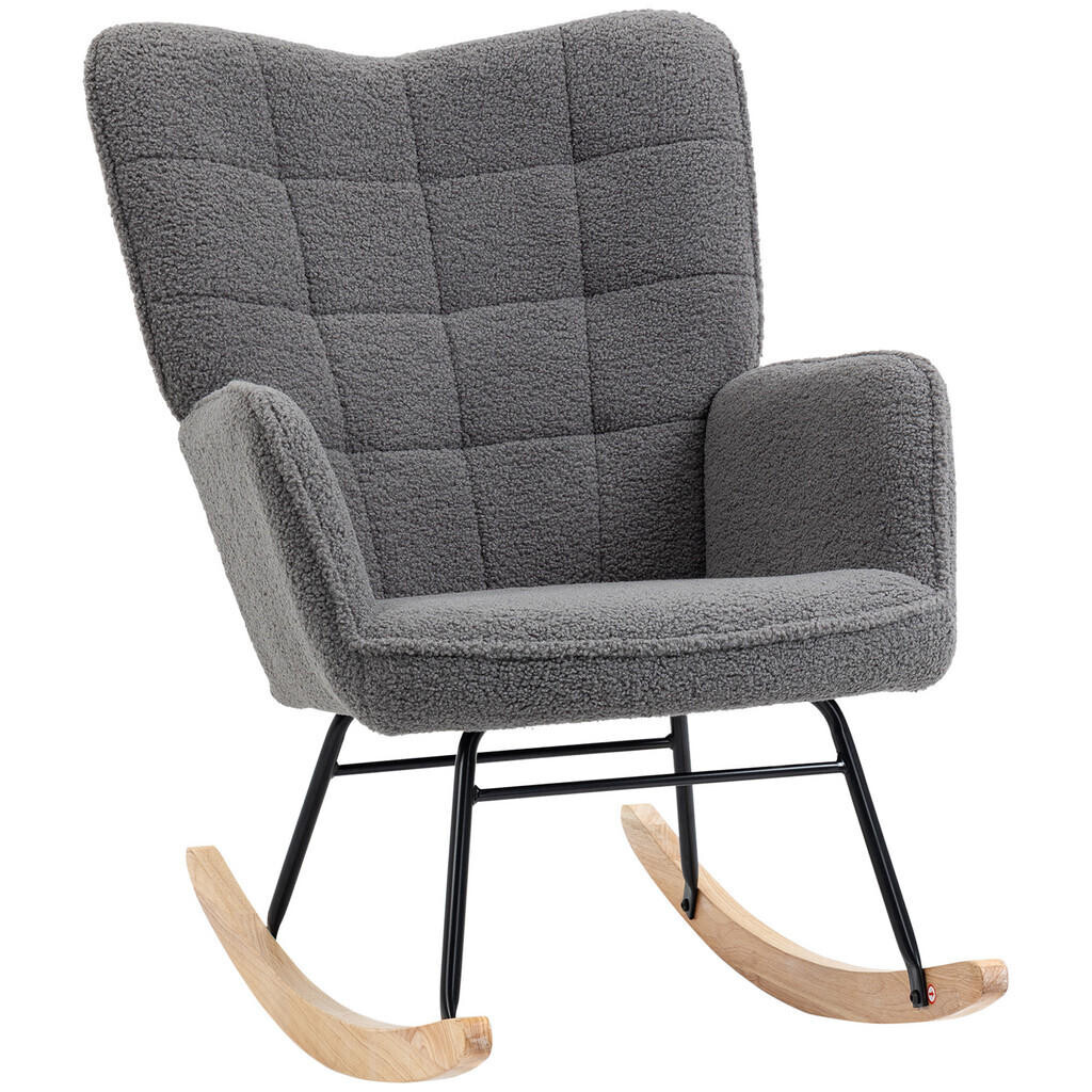 HOMCOM HOUPACÍ křeslo Relaxační křeslo do 120 kg, polyester, šedé 92x71x101cm