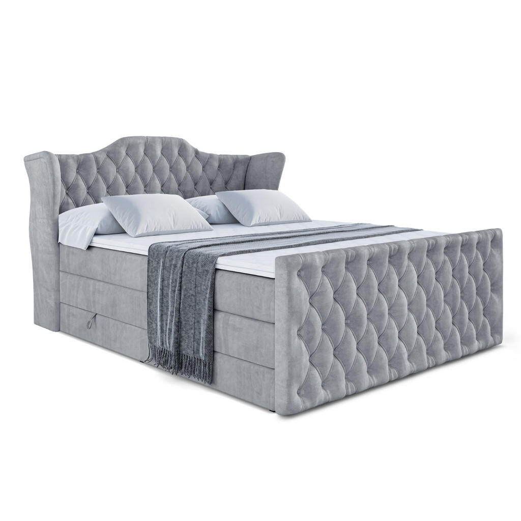 ALTDECOR POSTEL boxspring VILA-Z KING – 140 × 200 – H3/H4 – šedá