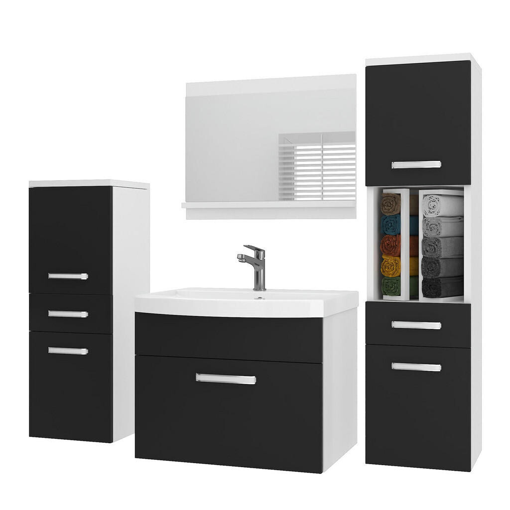 B BELINI GROUP KOUPELNOVÝ NÁBYTEK Koupelnová SADA PRI M5, Černá matná, 120 cm