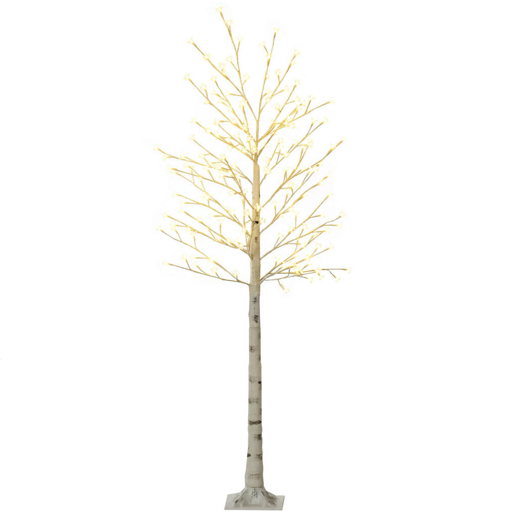 HOMCOM LED strom, 180 cm světelný strom, třešeň s 180 LED diodami, 3 stupně jasu