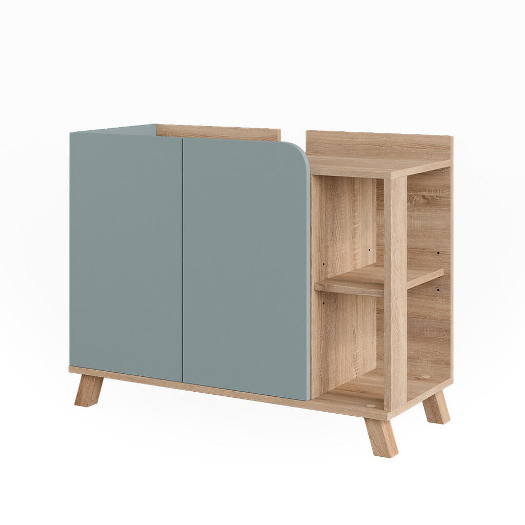 Vicco TOALETNÍ STOLEK PRO UMYVADLO Karen Sonoma/modrá 80 x 65 cm se 2 dveřmi