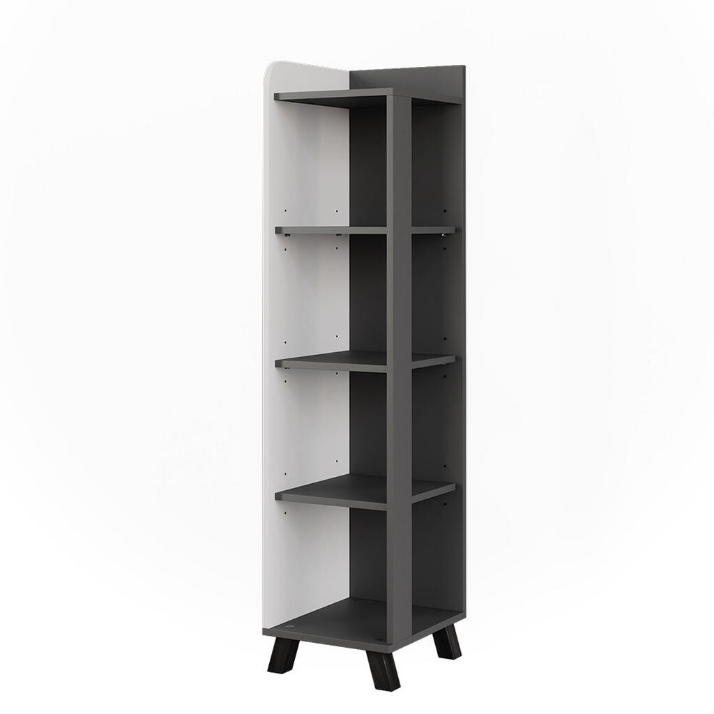 Vicco KOUPELNOVÁ POLIČKA Karen Antracitová/bílá 30 x 128 cm s přihrádkami