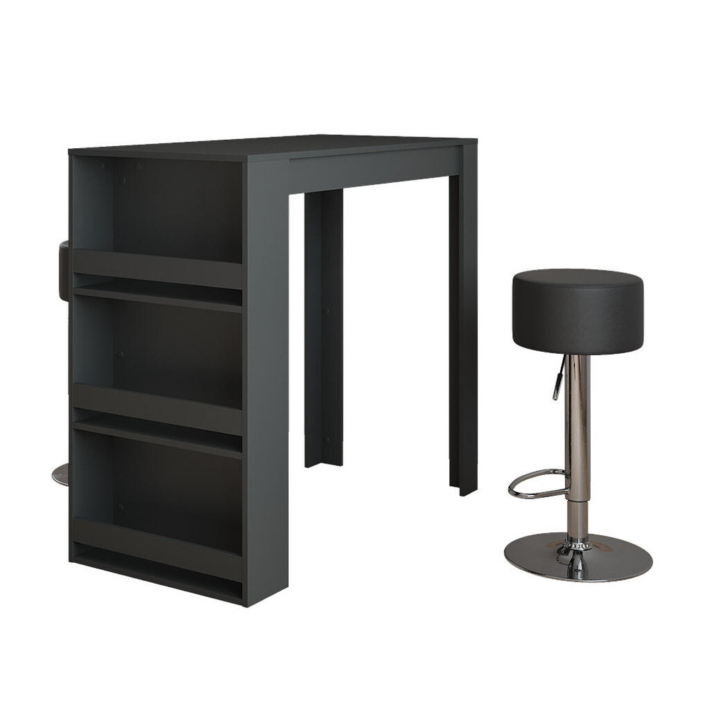 Vicco STOJACÍ BAROVÝ STŮL SE ŽIDLEMI Repose Antracit 57 x 117 cm se 2 barovými stoličkami