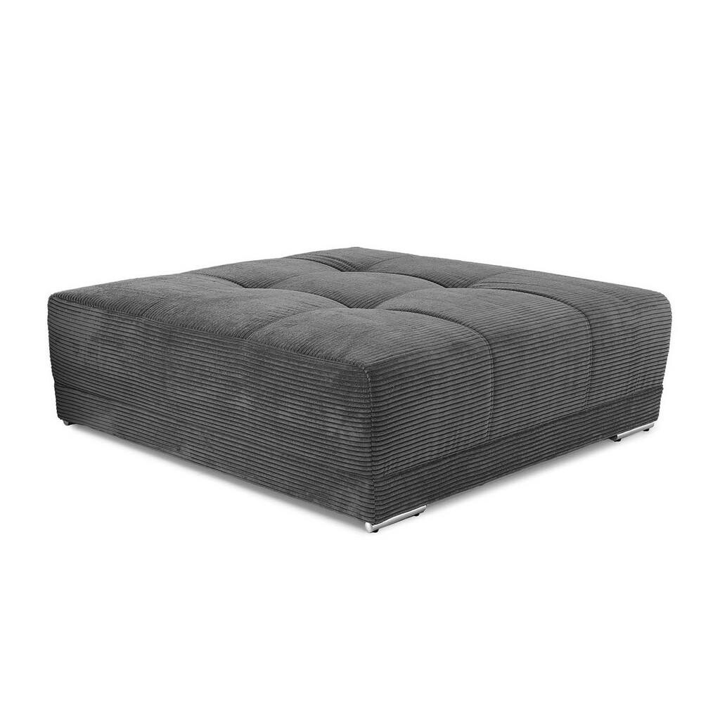 luma-home ČALOUNĚNÁ STOLIČKA XXL s pružinovým jádrem, šířka 120 cm / hloubka 120 cm / výška 39 cm (hodí se k pohovce BIG-SOFA) manšestr tmavě šedý / 1