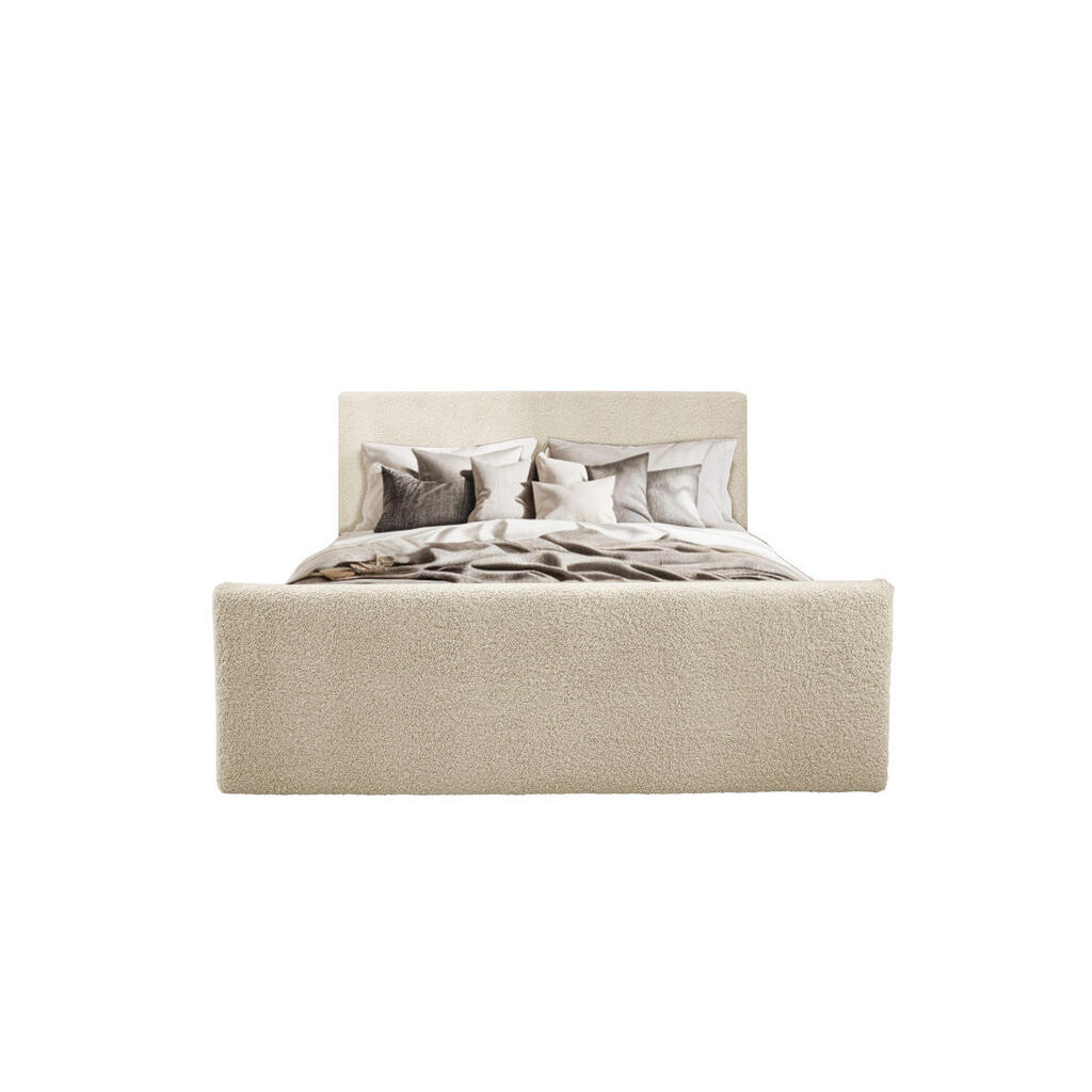 Kaiser Möbel KONTINENTÁLNÍ POSTEL s úložným prostorem a topperem LAMM tkanina Sven Ecru 200x200 cm H2-Pocket
