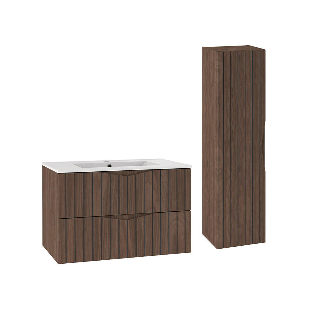 Petits-meubles KOUPELNOVÝ NÁBYTEK 80cm Siena 2er-Set Dřevo a černá