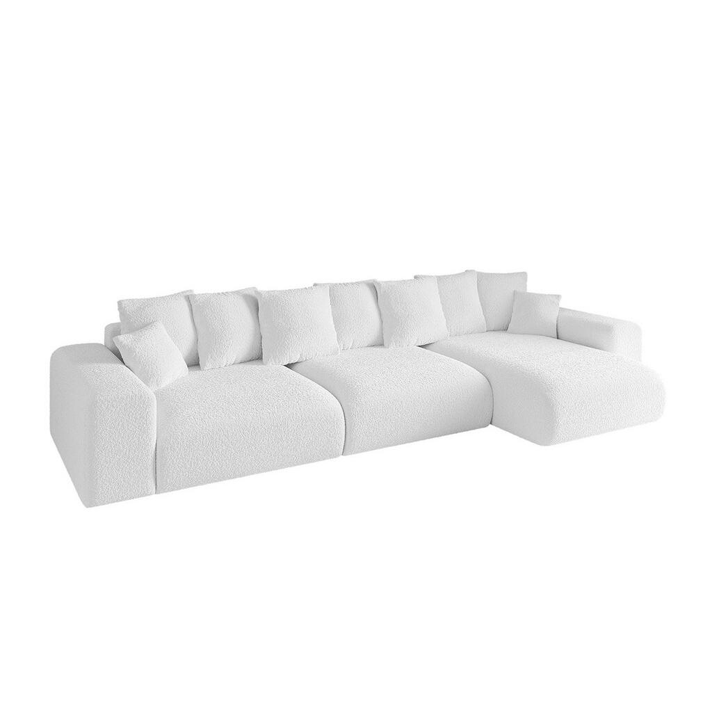 ALTDECOR ROHOVÁ SEDACÍ SOUPRAVA, otoman vpravo ESKAR-L2 364x176x72 bílá buklé