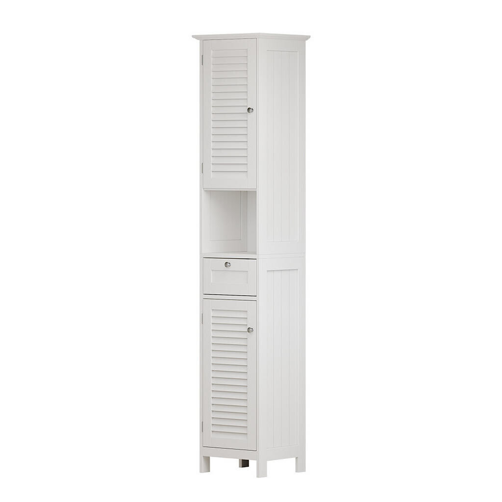 Vicco KOUPELNOVÁ SKŘÍŇKA Riad Bílá 32 x 170 cm s dvířky, zásuvkou a otevřeným prostorem
