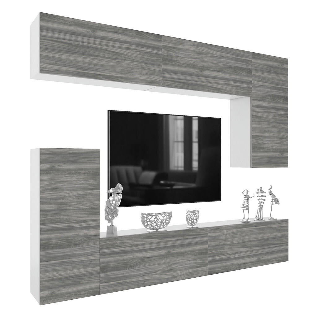 B BELINI GROUP OBÝVACÍ STĚNA Milano 8, Šedá matná, 250 cm, Bezúchytková
