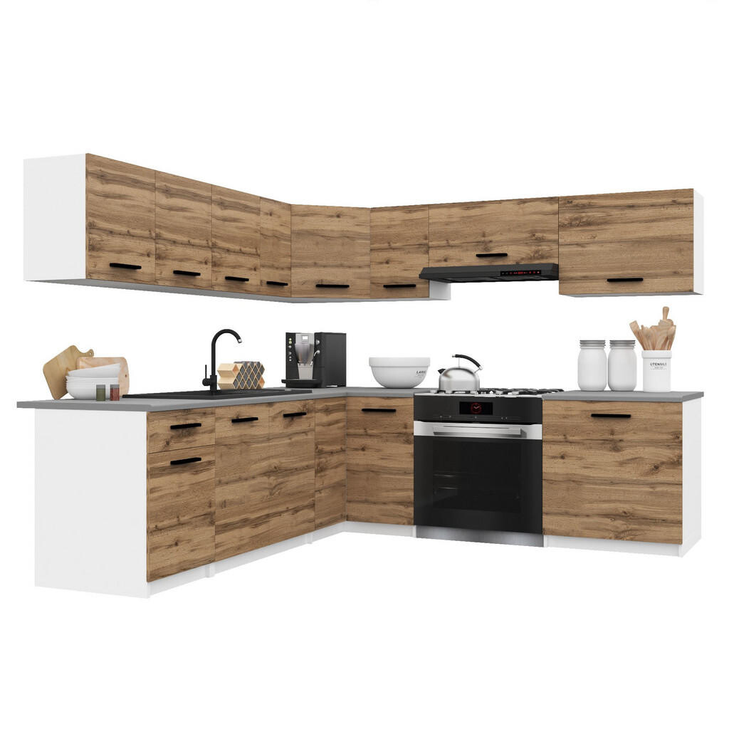 B BELINI GROUP KUCHYŇSKÁ LINKA Italia 7 420 cm , s pracovními deskami, Zlatohnědá