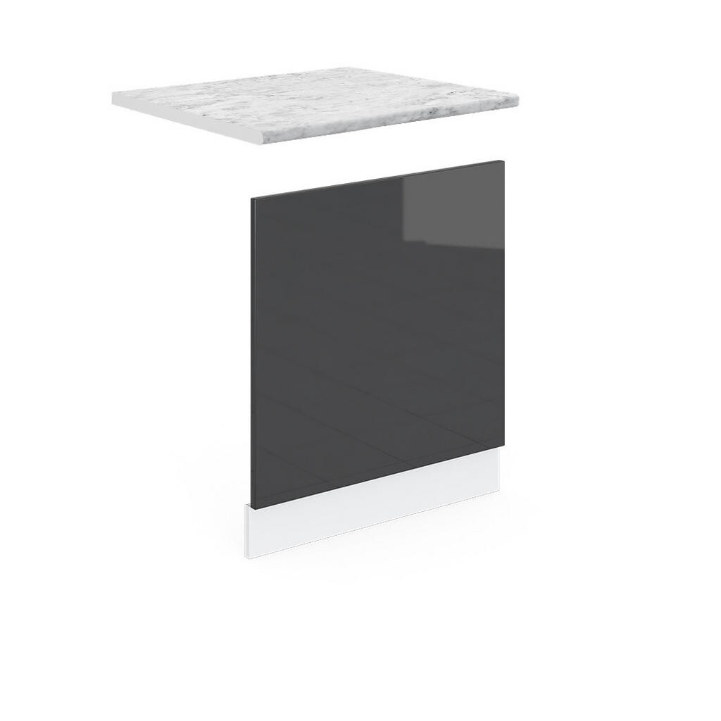Vicco PŘEDNÍ PANEL R-Line Antracitový vysoký lesk 60 cm s pracovní deskou