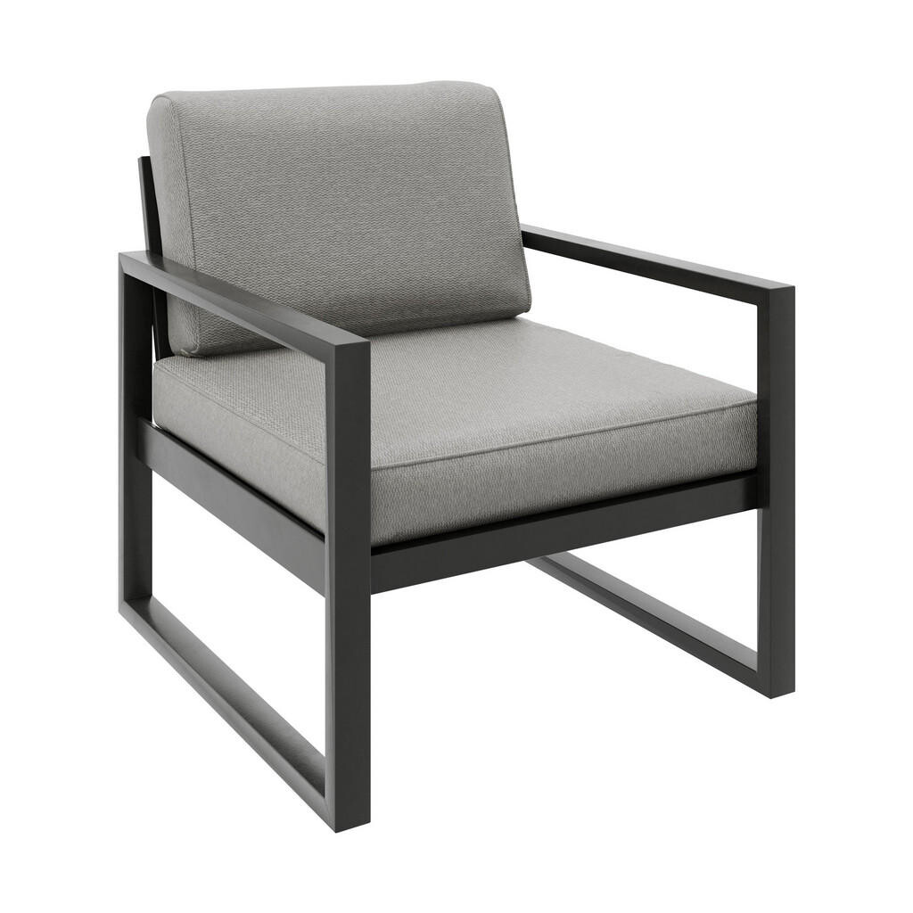 Beautysofa KŘESLO na terasu Stella s kovovým rámem, 76 cm, béžové