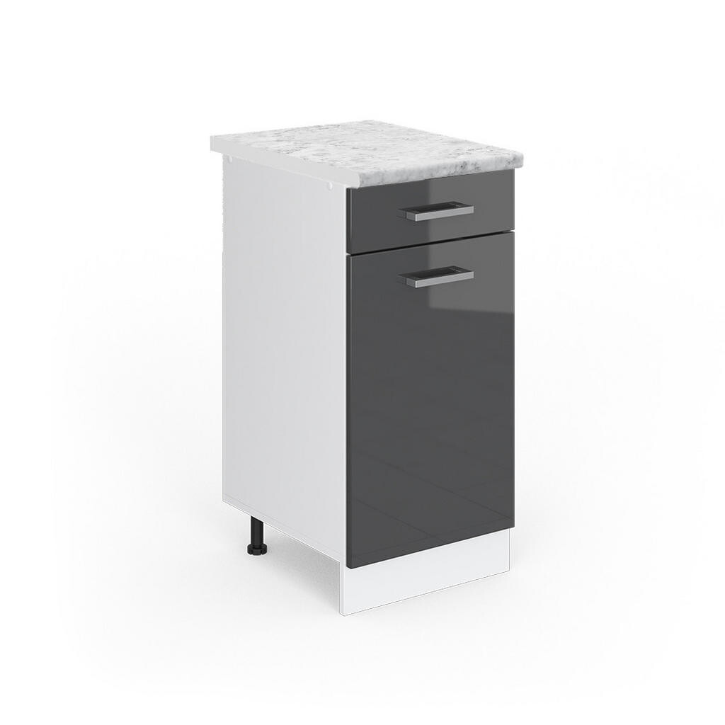 Vicco SPODNÍ SKŘÍŇKA KUCHYŇSKÉ LINKY R-Line Antracitový vysoký lesk 40 cm s pracovní deskou