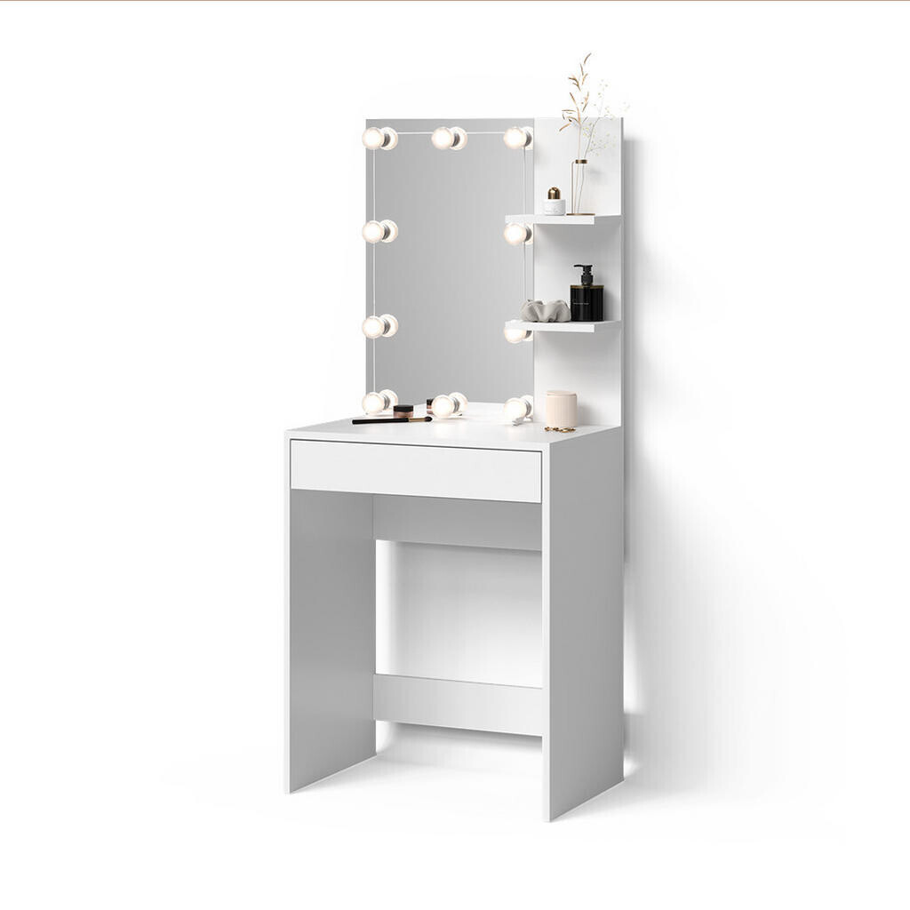 Livinity® TOALETNÍ STOLEK Nola Bílá 60 cm s LED osvětlením