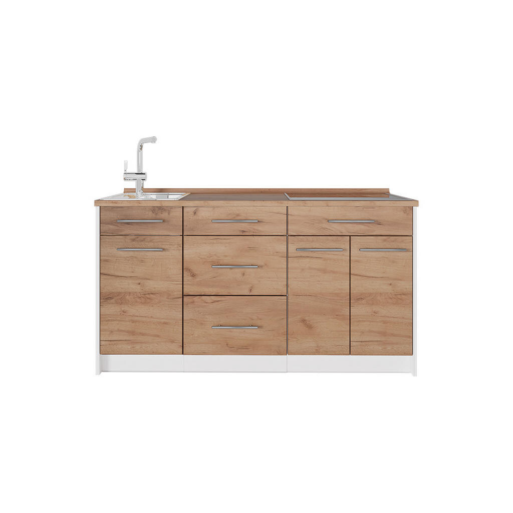 Vicco KUCHYŇSKÝ BLOK Fame-Line, Zlatý mocný dub/Bílá, 150 cm, PD Dub