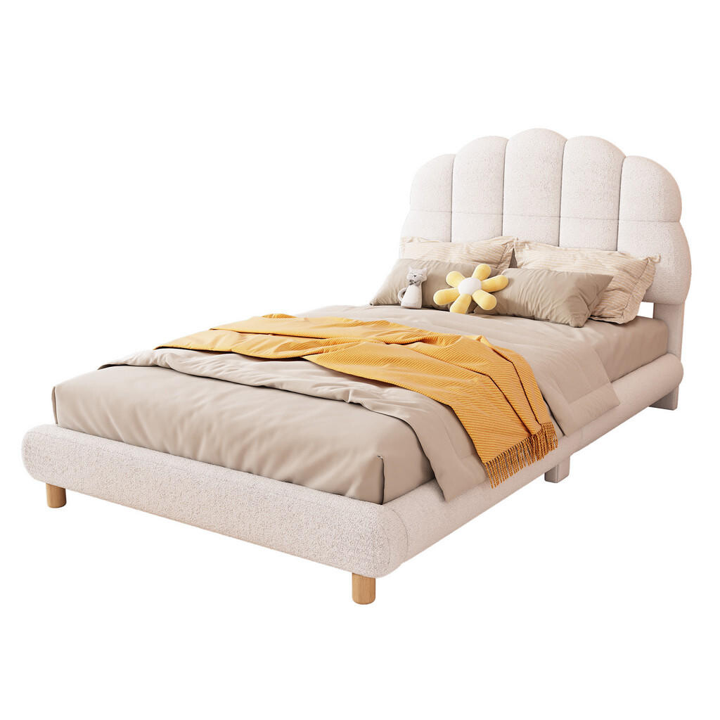 WISHDOR DĚTSKÁ POSTEL 90/200 cm v bílé barvě z látky