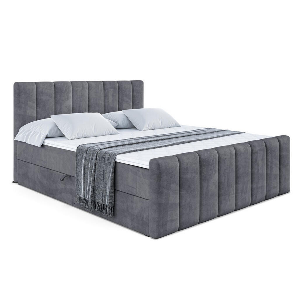 ALTDECOR AMERICKÁ postel OTTA-Z – 140 × 200 cm – H4 – tmavě šedá