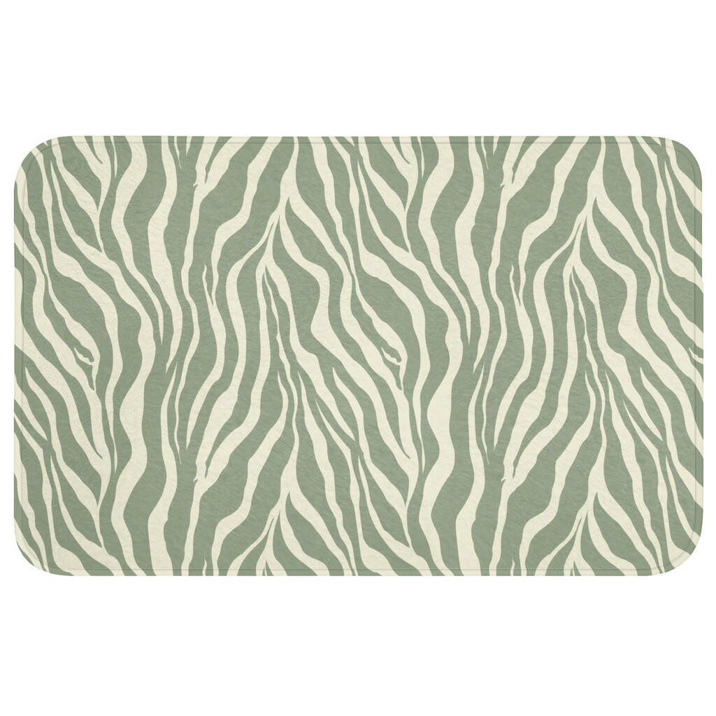 OnlyWow KOUPELNOVÁ PŘEDLOŽKA Zebra - Motiv - zelená 80x50 cm