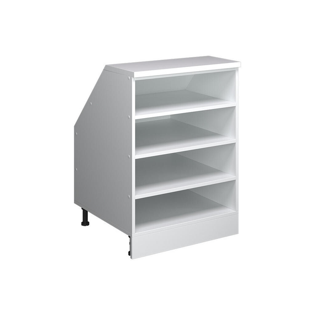 Vicco KUCHYŇSKÁ SKŘÍŇKA POD ŠIKMOU STŘECHU R-Line Bílá 60 cm se 4 přihrádkami, korpus skříně hloubka 60 cm