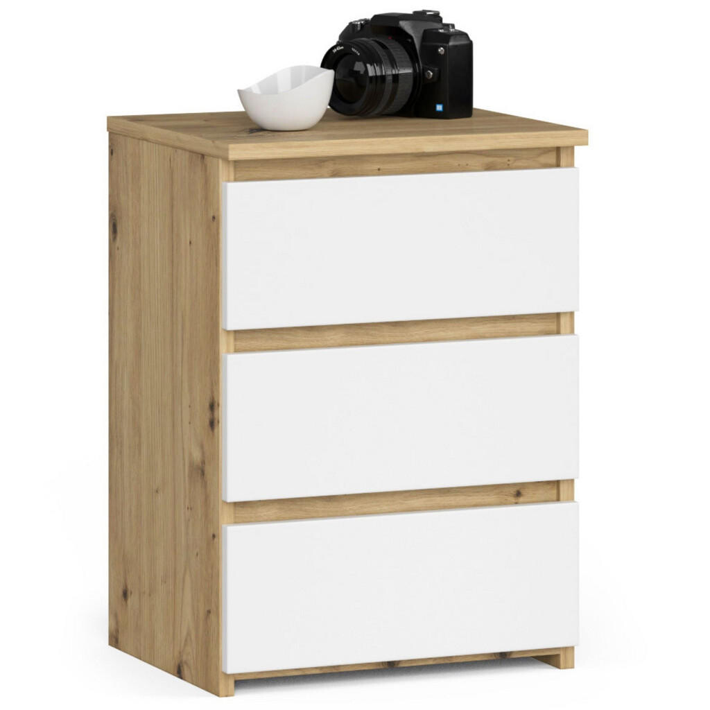 RAUMHIRSCH FURNITURE KOMODA dub Artisan, bílá 57/40/35