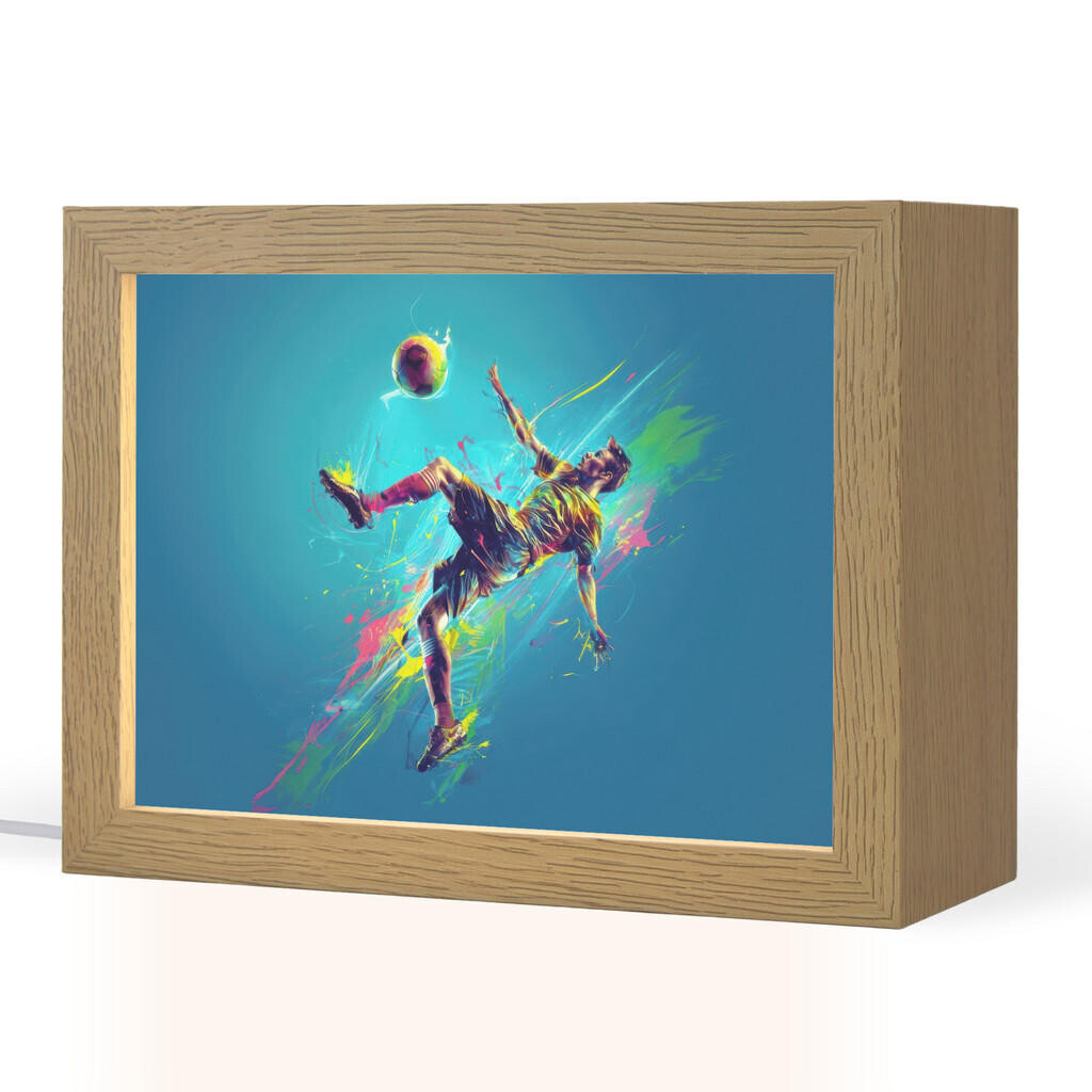 OnlyWow NOČNÍ LAMPIČKA Fotbalista - Stříkající barva - Barevné - Míč 20x15 cm