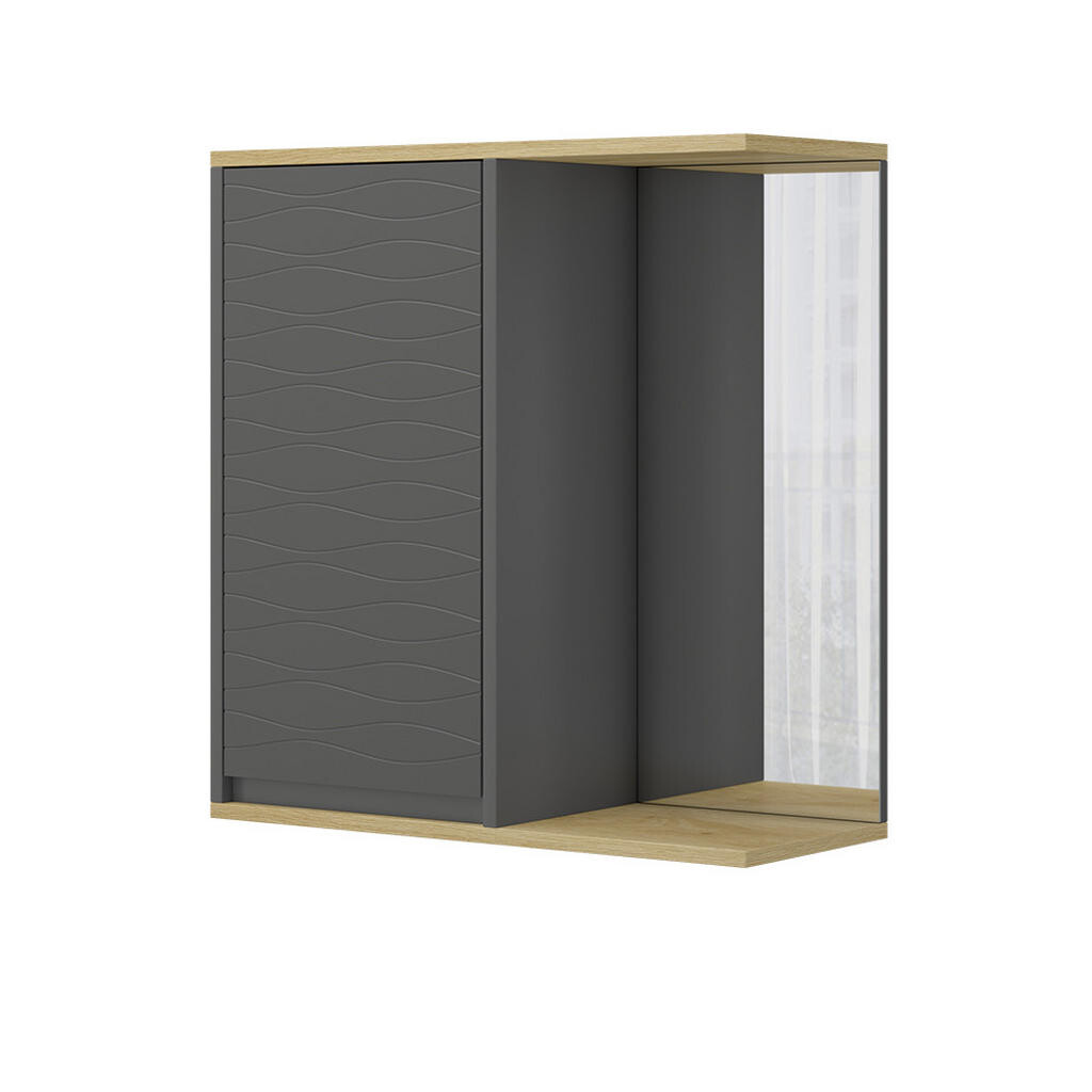 Vicco KOUPELNOVÁ ZRCADLOVÁ SKŘÍŇKA Livia Antracit 60 x 63 cm