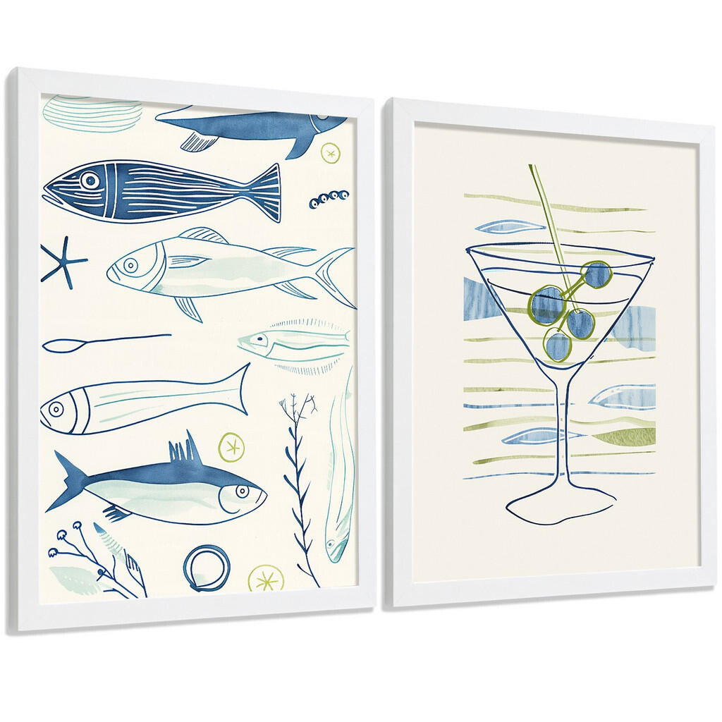 Nacnic PLAKAT Sada 2 Martini A3 Bílý rám