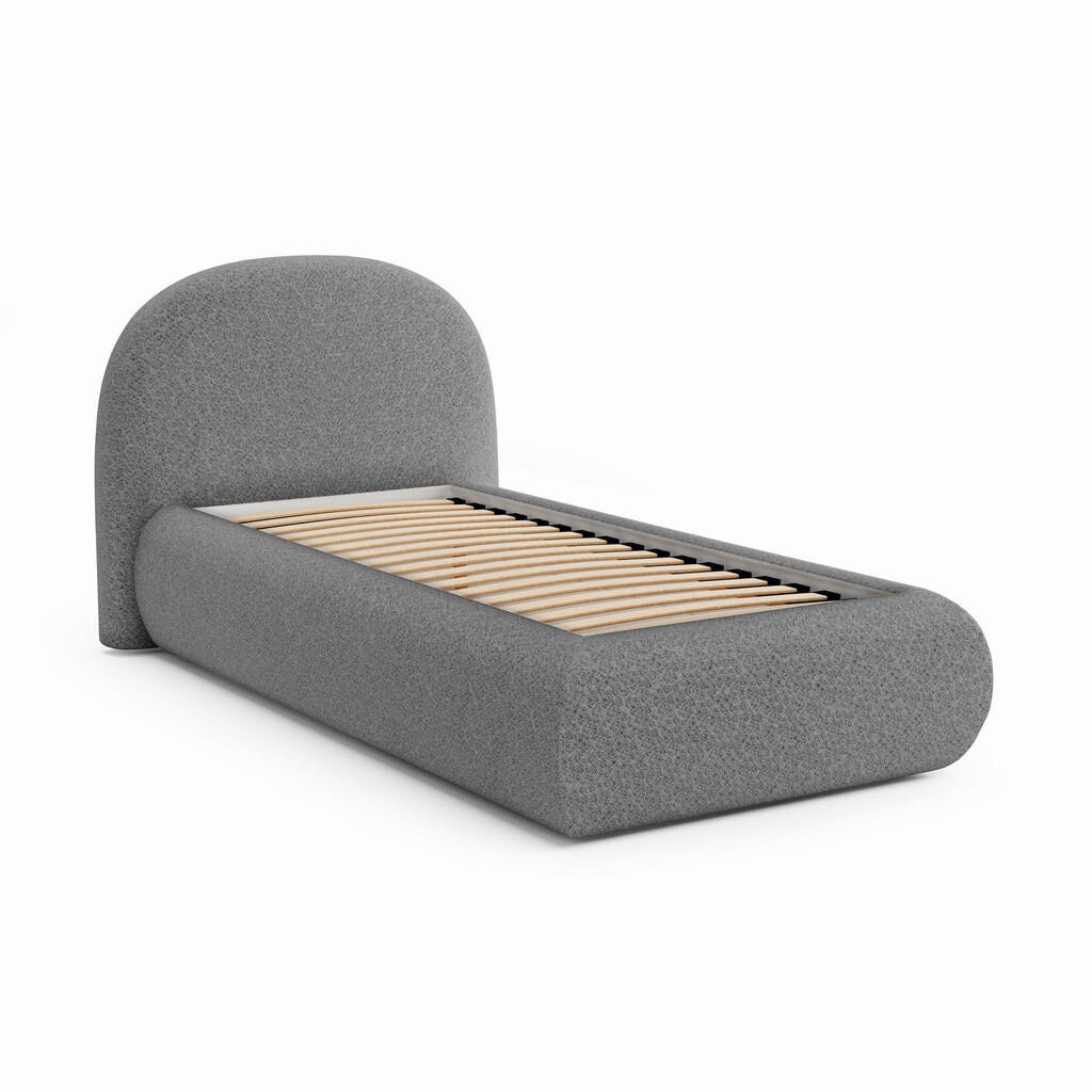 Beautysofa ČALOUNĚNÁ POSTEL Motti 90×200, jednolůžko s úložným prostorem, bez matrace, tmavě šedá