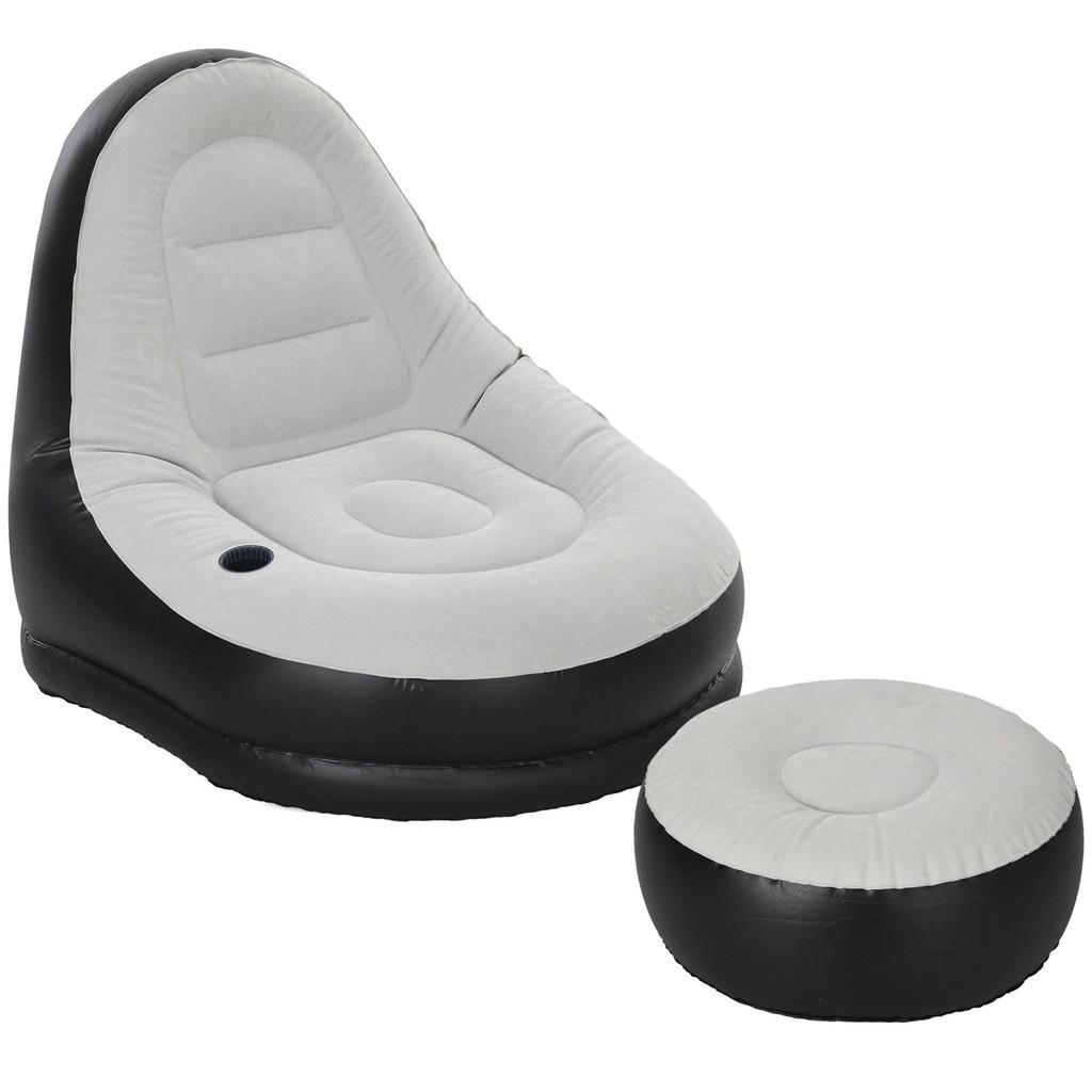 Outsunny NAFUKOVACÍ SOFA, Světle šedá+Černá, Plast