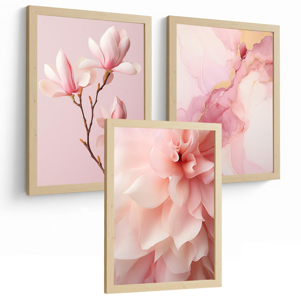 Nacnic PLAKAT Sada 3 Fuchsia Pink A4 bez rámu