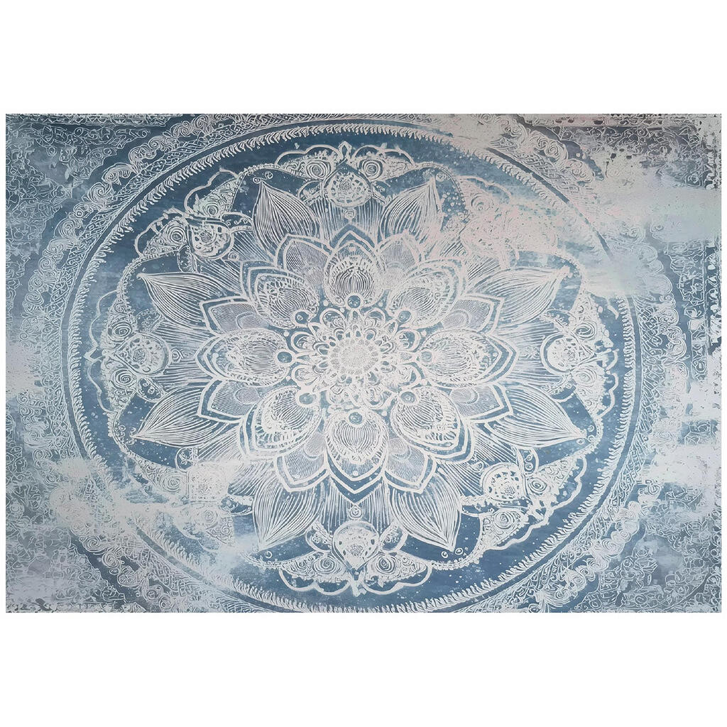 Wallarena FOTOTAPETA Mandala Betonově modrá 300x210 cm