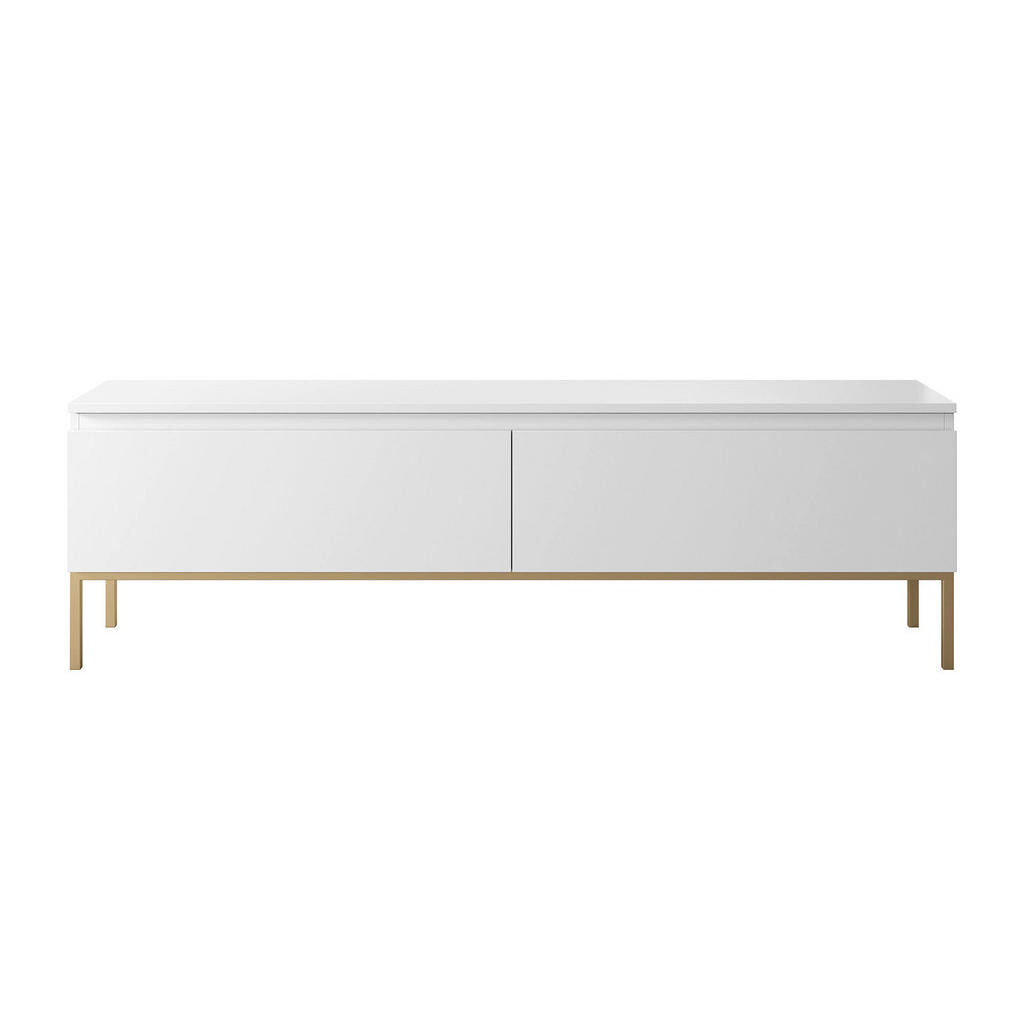Selsey TV stolek Bemmi bílý na kovovém rámu 150/46/32 cm