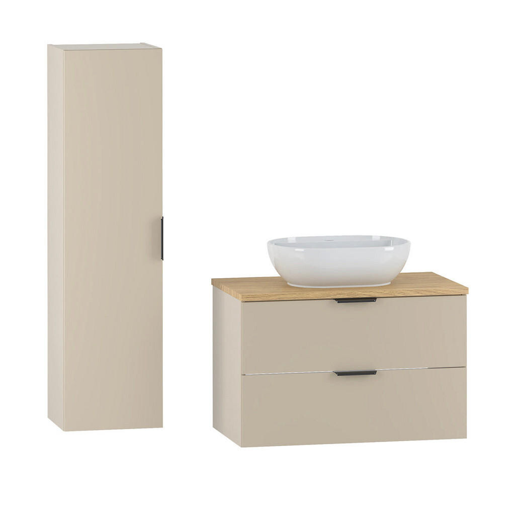 Petits-meubles KOUPELNOVÝ NÁBYTEK 80.6cm Astrid 2er-Set Kašmír a dřevo