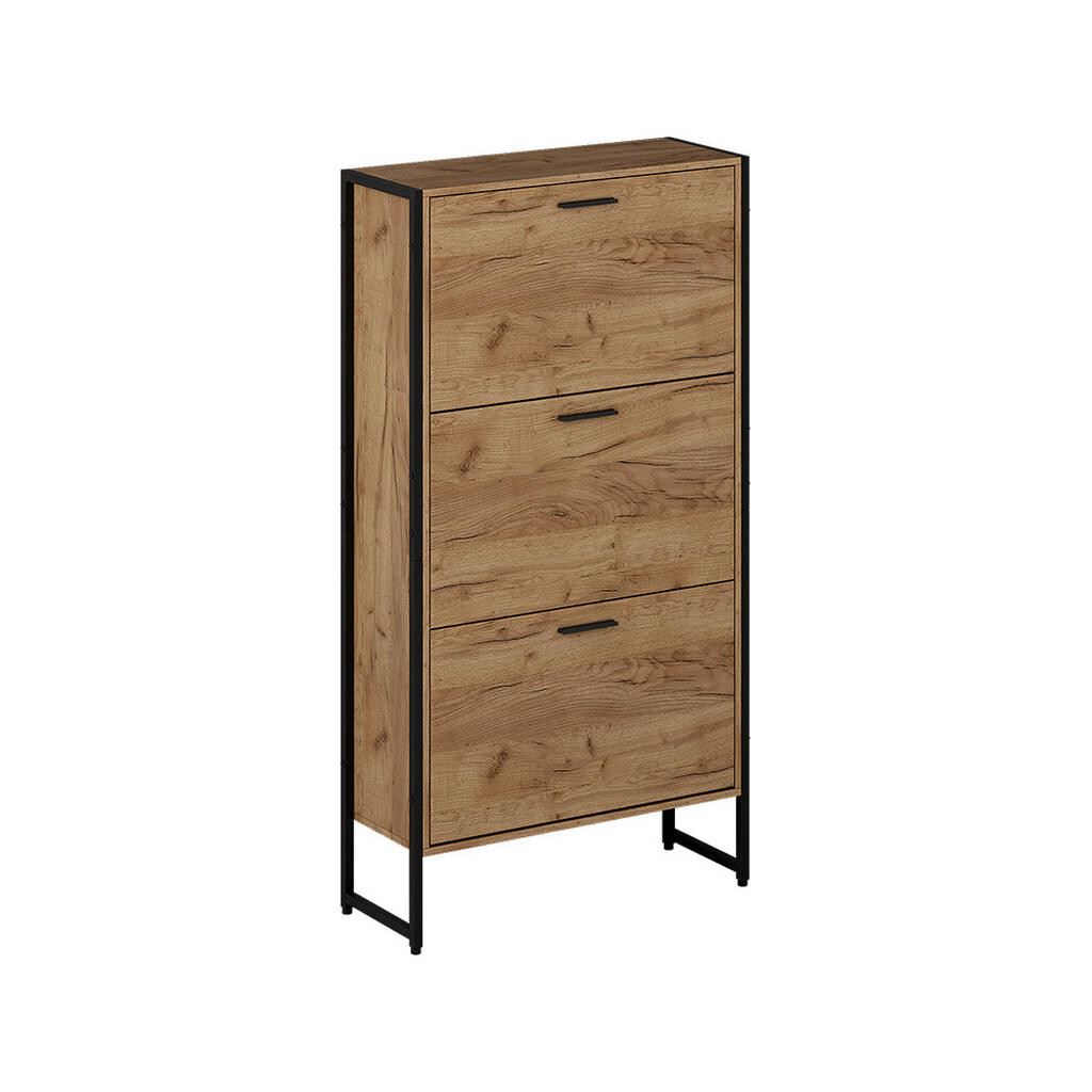 Vicco BOTNÍK NA BOTY Folda Dub Goldkraft/černá 63 x 119 cm se 3 výklopnými přihrádkami