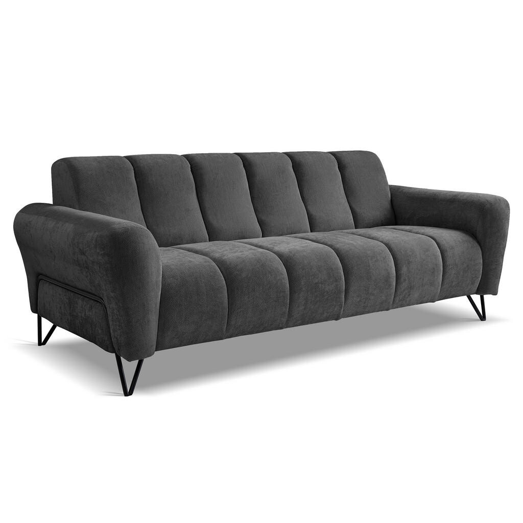 Beautysofa 3MÍSTNÁ pohovka Volare s kovovými nohami, antracit