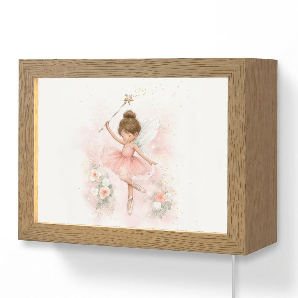 OnlyWow NÁSTĚNNÁ LAMPA Baletka - Víla - Květiny - Růžová 20x15 cm