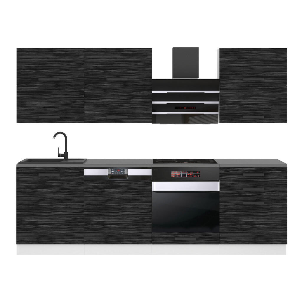 B BELINI GROUP KUCHYŇSKÁ LINKA Madison 240 cm, s pracovními deskami, Královský eben