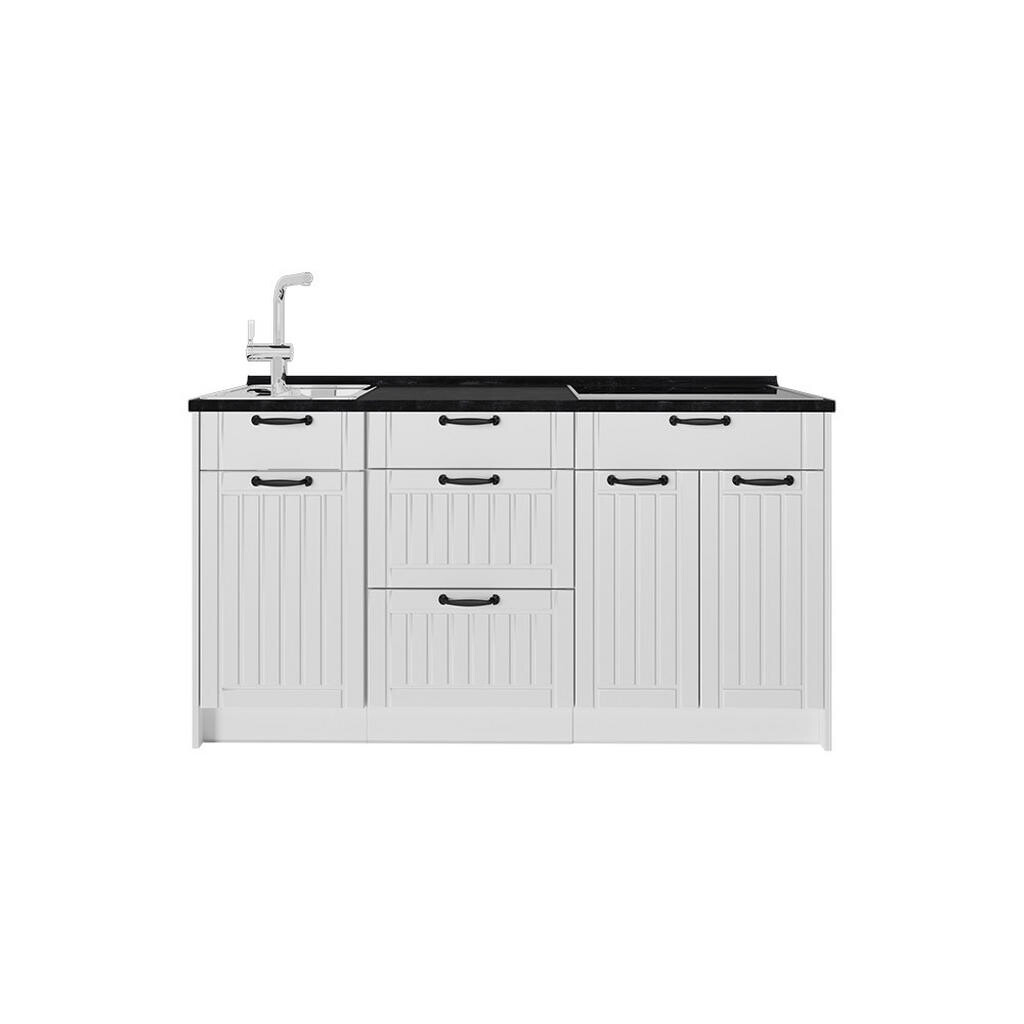 Vicco KUCHYŇSKÝ BLOK Fame-Line, Bílý venkovský dům/Bílá, 150 cm, PD Antracit