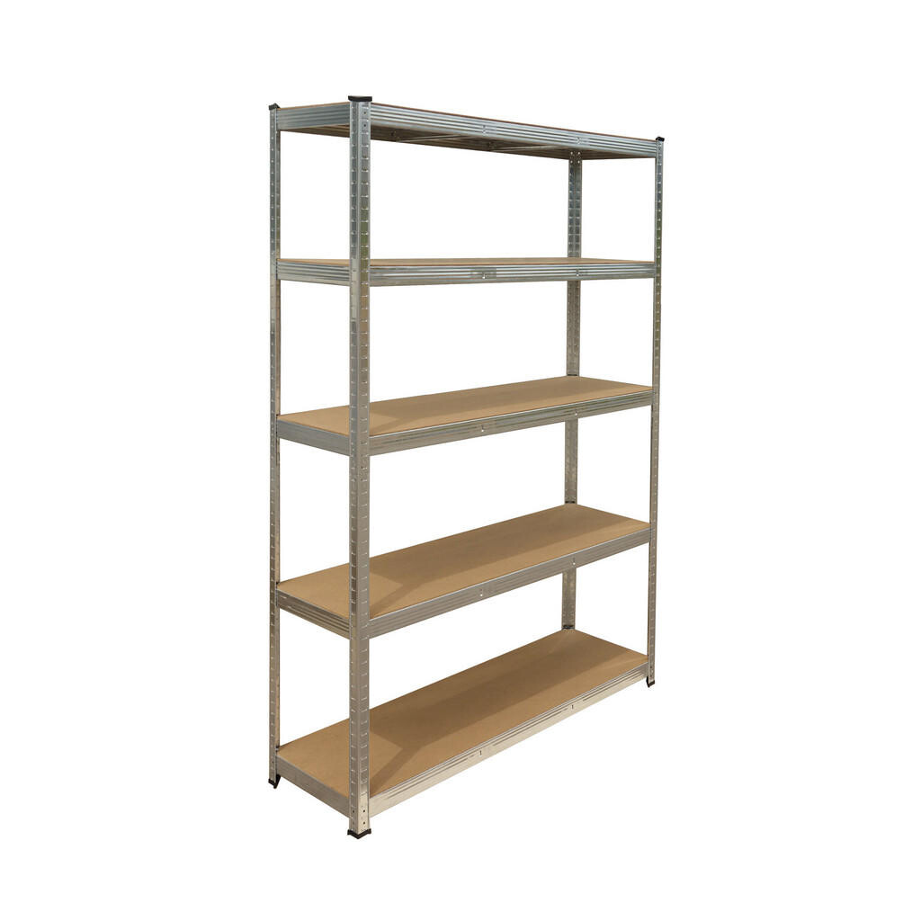 Relaxdays REGÁL Stříbrná přírodní 5 polic 60 cm